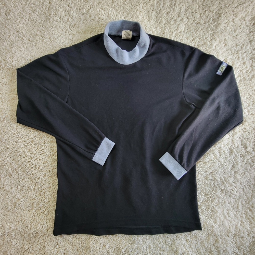 Vintage Zoic Cycling Shirt Mens Large Black Long Sleeve Rear Pocket Made in USA